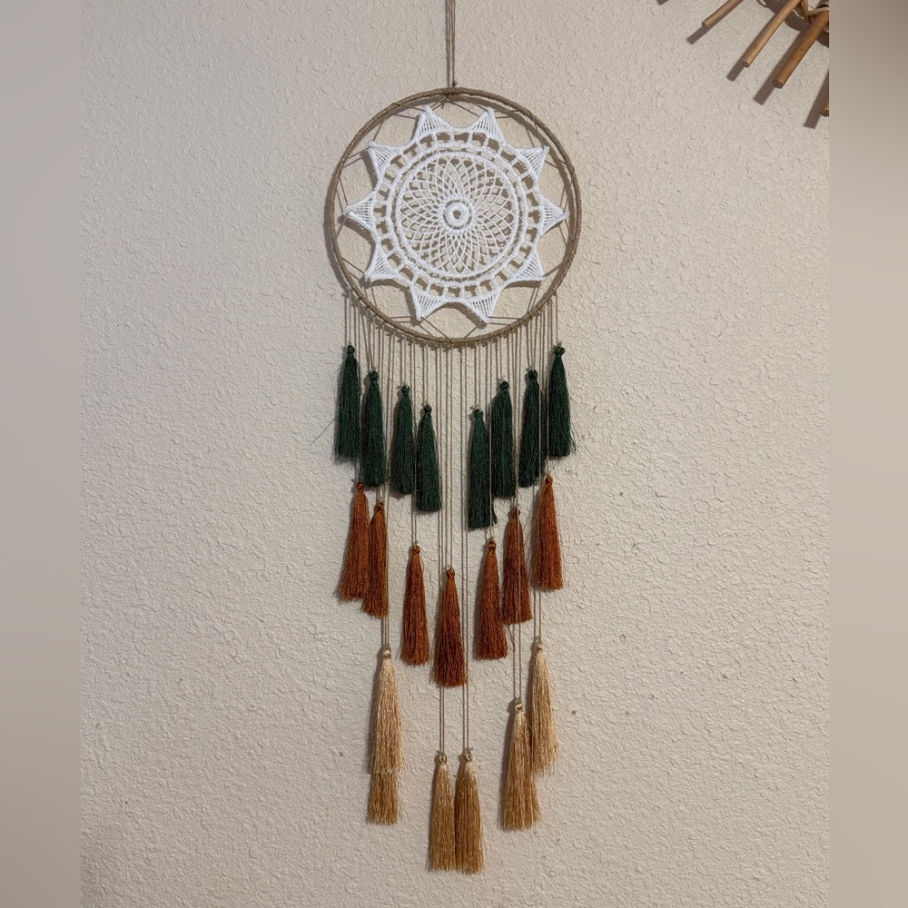 Boho Macrame Dream Catcher With Tassels